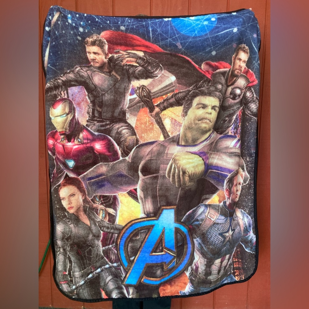 Marvel Avengers Plush Throw Blanket - Blue, Red, Black